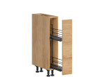 HAMPER dub hikory DC15, dolná skrinka s CARGO košom v šírke 15 cm