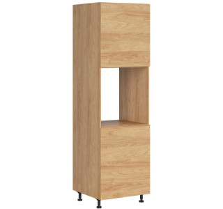HAMPER dub hikory DPS-60/207-P/P, vysoká skrinka na vstavanú rúru v šírke 60 cm a výške 207 cm