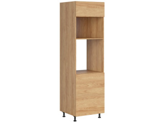 HAMPER dub hikory DPS-60/207-P/O, vysoká skrinka na vstavanú rúru a mikrovlnku v šírke 60 cm a výške 207 cm