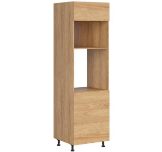 HAMPER dub hikory DPS-60/207-P/O, vysoká skrinka na vstavanú rúru a mikrovlnku v šírke 60 cm a výške 207 cm