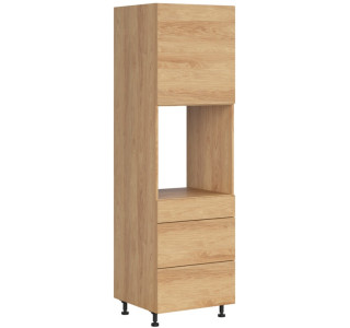 HAMPER dub hikory DPS-60/207-SMB/P, vysoká skrinka na vstavanú rúru v šírke 60 cm a výške 207 cm