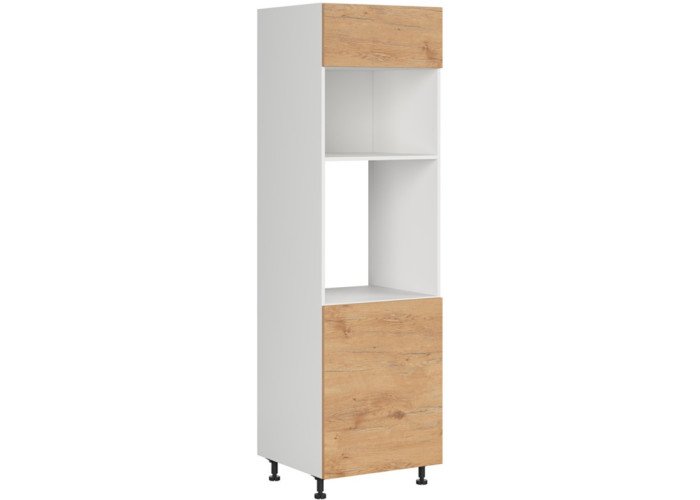 HAMPER dub lancelot DPS-60/207-P/O, vysoká skrinka na vstavanú rúru a mikrovlnku v šírke 60 cm a výške 207 cm