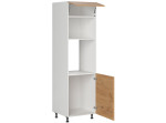 HAMPER dub lancelot DPS-60/207-P/O, vysoká skrinka na vstavanú rúru a mikrovlnku v šírke 60 cm a výške 207 cm