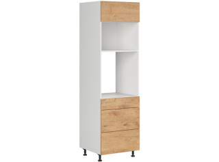 HAMPER dub lancelot DPS-60/207-SMB/O, vysoká skrinka na vstavanú rúru a mikrovlnku v šírke 60 cm a výške 207 cm
