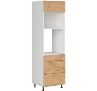 HAMPER dub lancelot DPS-60/207-SMB/O, vysoká skrinka na vstavanú rúru a mikrovlnku v šírke 60 cm a výške 207 cm