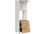 HAMPER dub lancelot DPS-60/207-SMB/O, vysoká skrinka na vstavanú rúru a mikrovlnku v šírke 60 cm a výške 207 cm