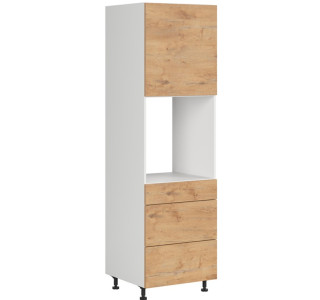 HAMPER dub lancelot DPS-60/207-SMB/P, vysoká skrinka na vstavanú rúru v šírke 60 cm a výške 207 cm