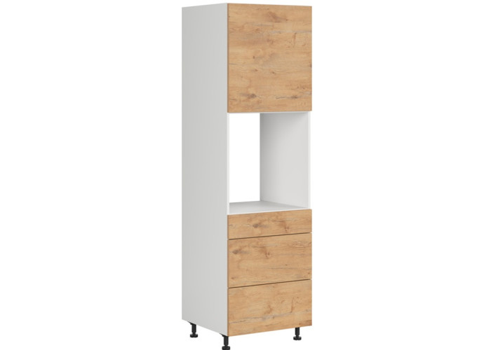 HAMPER dub lancelot DPS-60/207-SMB/P, vysoká skrinka na vstavanú rúru v šírke 60 cm a výške 207 cm