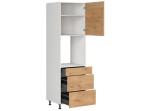 HAMPER dub lancelot DPS-60/207-SMB/P, vysoká skrinka na vstavanú rúru v šírke 60 cm a výške 207 cm