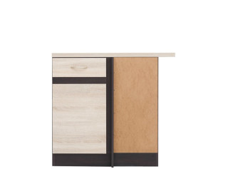 JUNONA LINE dub sonoma DNW-100/82P, dolná rohová skrinka v šírke 100 cm, pravá