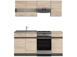 JUNONA LINE dub sonoma 120/170 cm, kuchynský komplet