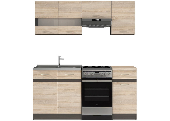 JUNONA LINE dub sonoma 120/170 cm, kuchynský komplet JUNONA LINE dub sonoma 120/170 cm, kuchynský komplet