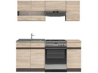 JUNONA LINE dub sonoma 120/180 cm, kuchynský komplet