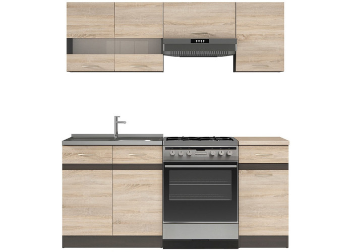 JUNONA LINE dub sonoma 120/180 cm, kuchynský komplet JUNONA LINE dub sonoma 120/180 cm, kuchynský komplet