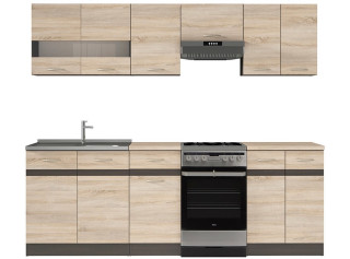 JUNONA LINE dub sonoma 180/230 cm, kuchynský komplet