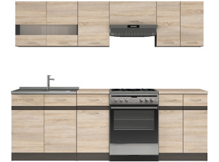 JUNONA LINE dub sonoma 180/240 cm, kuchynský komplet