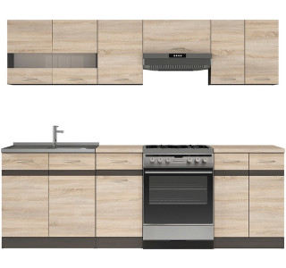 JUNONA LINE dub sonoma 180/240 cm, kuchynský komplet JUNONA LINE dub sonoma 180/240 cm, kuchynský komplet