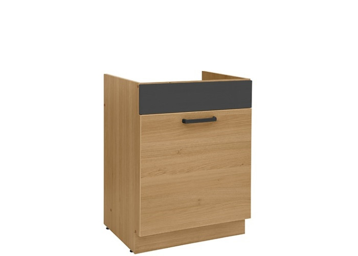 SEMI LINE dub/čierna DKB60, dolná drezová skrinka v šírke 60 cm SEMI LINE dub/čierna DKB60, dolná drezová skrinka v šírke 60 cm