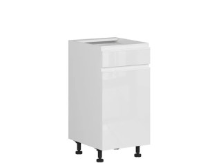 SOLE biely lesk D1S40, dolná skrinka so zásuvkou v šírke 40 cm