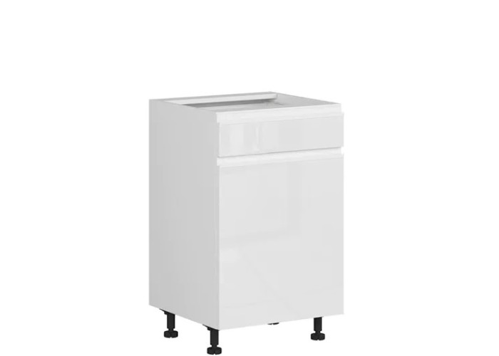 SOLE biely lesk D1S50, dolná skrinka so zásuvkou v šírke 50 cm SOLE biely lesk D1S50, dolná skrinka so zásuvkou v šírke 50 cm