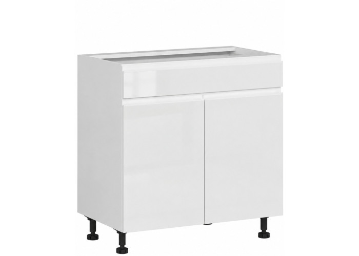 SOLE biely lesk D1S80, dolná skrinka so zásuvkou v šírke 80 cm