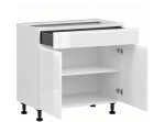 SOLE biely lesk D1S80, dolná skrinka so zásuvkou v šírke 80 cm
