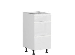 SOLE biely lesk D3S40, dolná zásuvková skrinka v šírke 40 cm