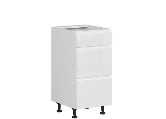 SOLE biely lesk D3S40, dolná zásuvková skrinka v šírke 40 cm SOLE biely lesk D3S40, dolná zásuvková skrinka v šírke 40 cm