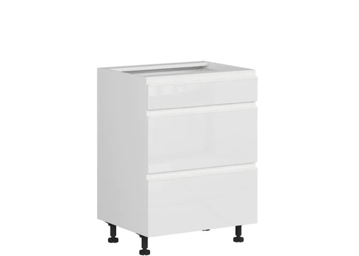 SOLE biely lesk D3S60, dolná zásuvková skrinka v šírke 60 cm