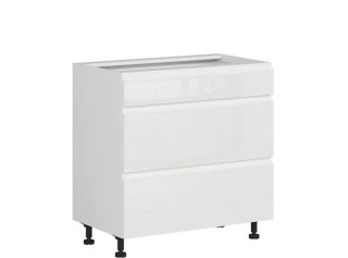 SOLE biely lesk D3S80, dolná zásuvková skrinka v šírke 80 cm