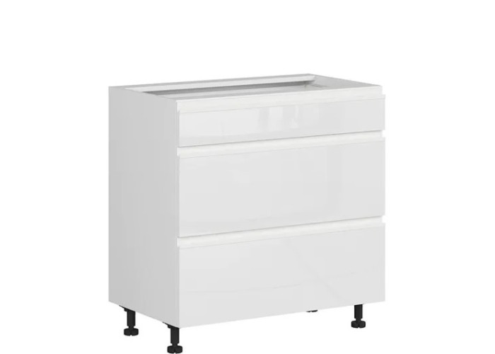 SOLE biely lesk D3S80, dolná zásuvková skrinka v šírke 80 cm SOLE biely lesk D3S80, dolná zásuvková skrinka v šírke 80 cm