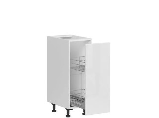 SOLE biely lesk DC30, dolná skrinka s CARGO košom v šírke 30 cm