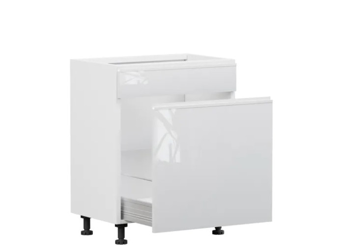 SOLE biely lesk DKS60, dolná drezová skrinka s košom na odpad v šírke 60 cm SOLE biely lesk DKS60, dolná drezová skrinka s košom na odpad v šírke 60 cm