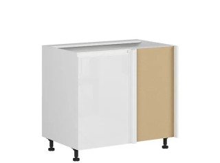 SOLE biely lesk DNW105P, dolná skrinka určená do rohu v šírke 105 cm