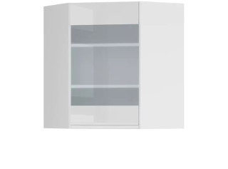 SOLE biely lesk GNWU60/72-LVPV, horná rohová skrinka v šírke 60 x 60 cm