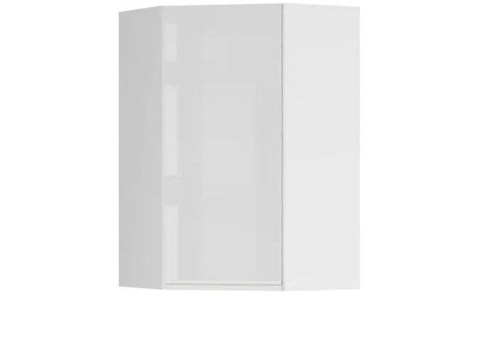 SOLE biely lesk GNWU60/95, horná rohová skrinka v šírke 60 x 60 cm a výške 95 cm