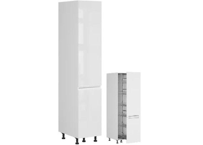 SOLE biely lesk DC40/207, vysoká skrinka s CARGO košom v šírke 40 cm a výške 207 cm SOLE biely lesk DC40/207, vysoká skrinka s CARGO košom v šírke 40 cm a výške 207 cm