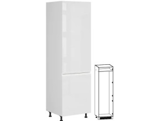 SOLE biely lesk DL60/207, skrinka na vstavanú chladničku v šírke 60 cm a výške 207 cm