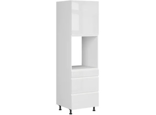 SOLE biely lesk DPS-60/207-SMB/P, vysoká skrinka na vstavanú rúru v šírke 60 cm a výške 207 cm