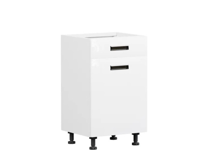 TAFNE biely lesk D1S50, dolná skrinka so zásuvkou v šírke 50 cm TAFNE biely lesk D1S50, dolná skrinka so zásuvkou v šírke 50 cm