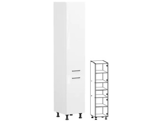 TOP LINE biela D40/207, vysoká skrinka v šírke 40 cm a výške 207 cm