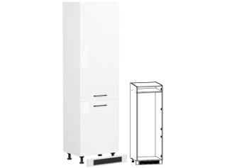 TOP LINE biela DL60/207_P/P, vysoká skrinka na vstavanú chladničku v šírke 60 cm a výške 207 cm