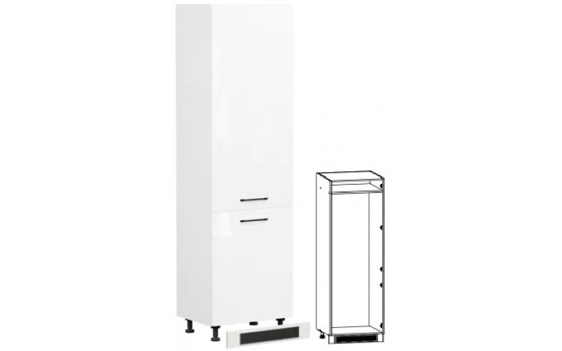 TOP LINE biela DL60/207_P/P, vysoká skrinka na vstavanú chladničku v šírke 60 cm a výške 207 cm