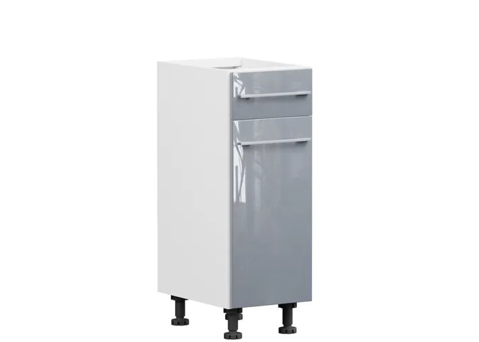 TOP LINE sivý lesk D1S30, dolná skrinka so zásuvkou v šírke 30 cm