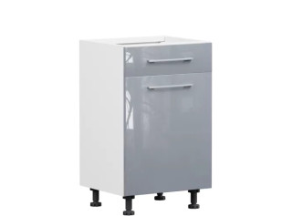 TOP LINE sivý lesk D1S50, dolná skrinka so zásuvkou v šírke 50 cm