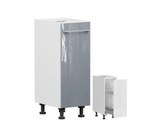 TOP LINE sivý lesk DC30, dolná skrinka s CARGO košom v šírke 30 cm