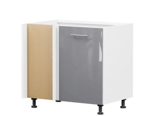 TOP LINE sivý lesk DNW105L, dolná skrinka určená do rohu v šírke 105 cm