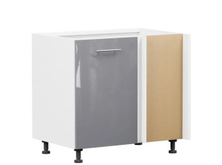 TOP LINE sivý lesk DNW105P, dolná skrinka určená do rohu v šírke 105 cm