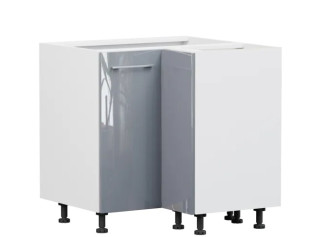 TOP LINE sivý lesk DNW90, dolná rohová skrinka v šírke 90 x 90 cm