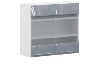 TOP LINE sivý lesk G80/72-LVPV, horná skrinka v šírke 80 cm